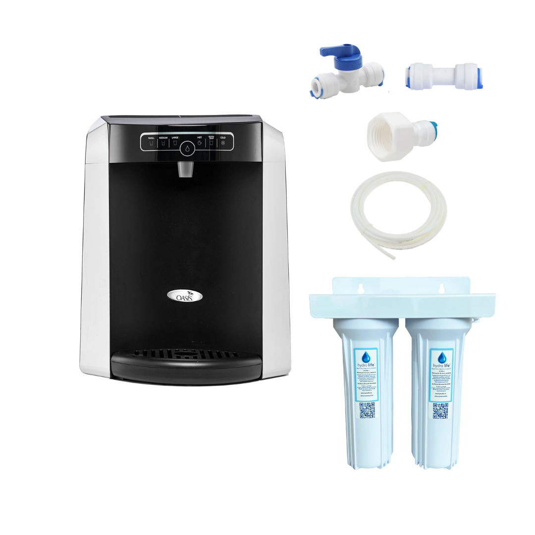 HydroLife Dispensador de Mesa 3.5L/H Agua Fría y Caliente Oasis Con Purificación