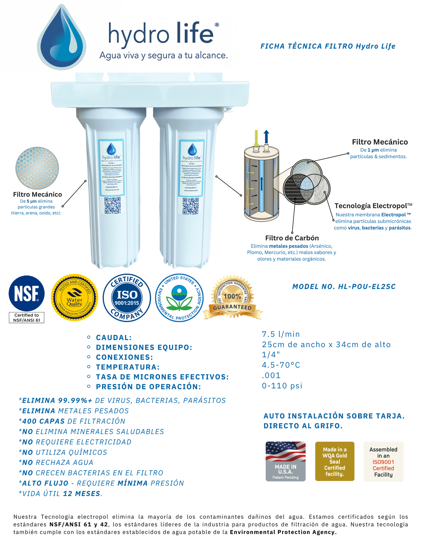 POU2 Purificador Hydro Life
